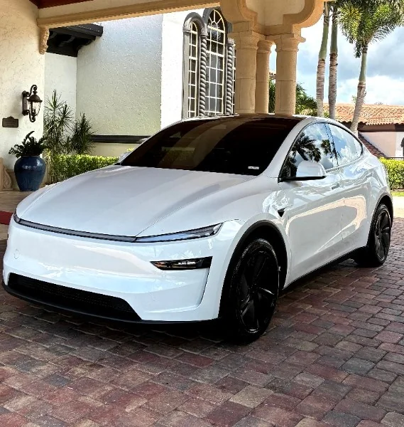 Detailed white electric SUV